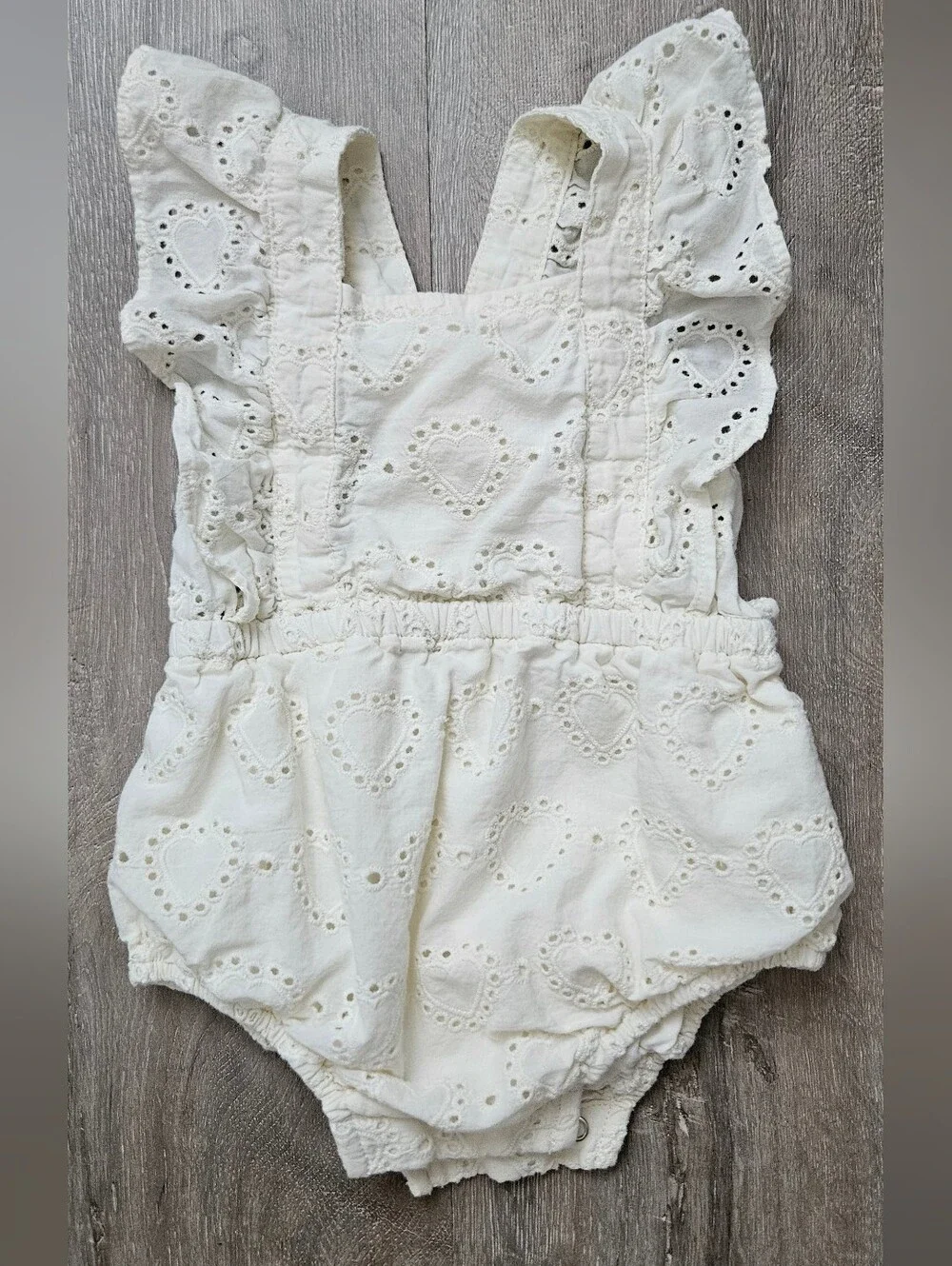 Noralee White Eyelet Heart Romper for Babies